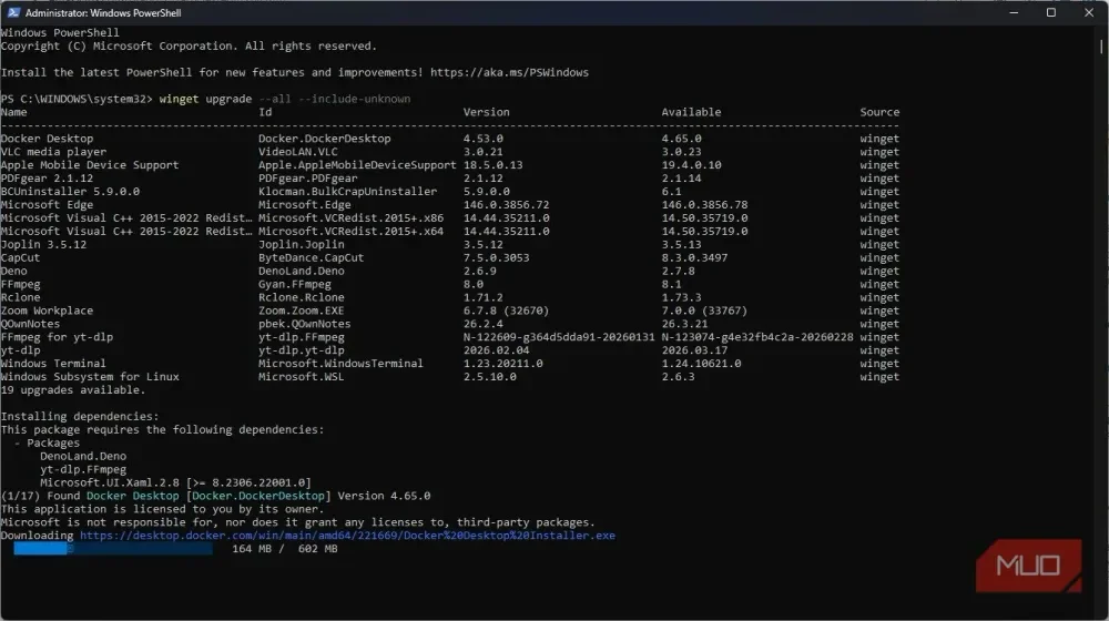 Updating apps with PowerShell