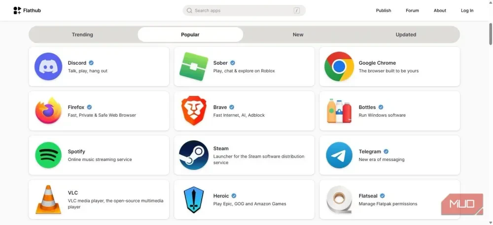Flathub popular apps