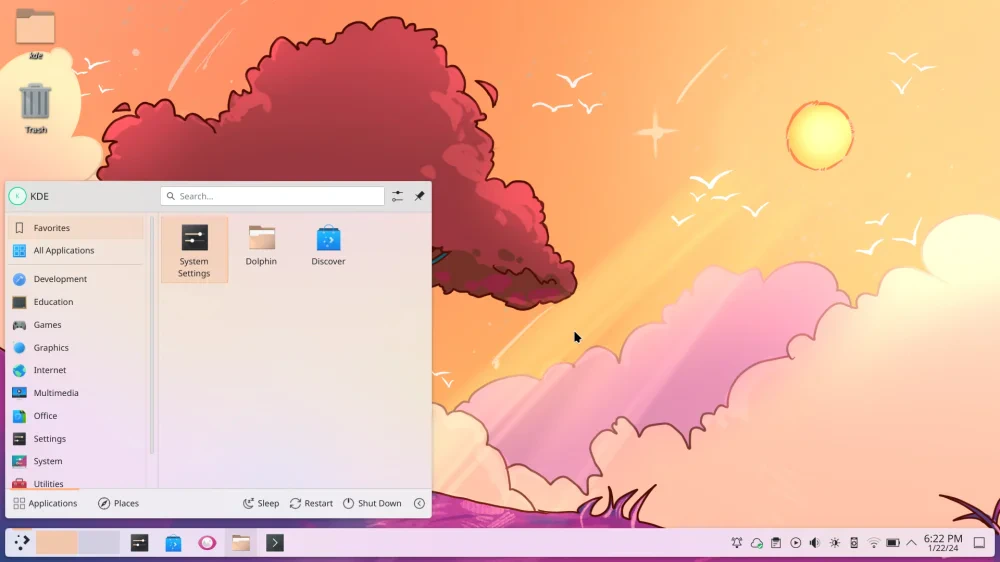 Desktop standar Plasma 6