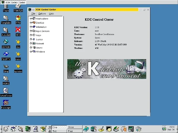 Tampilan antarmuka desktop KDE 1