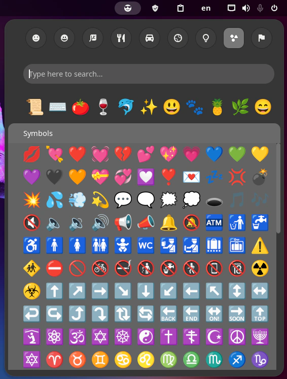 Demonstrasi pencarian dinamis emoji menggunakan kata kunci pada ekstensi Emoji Copy