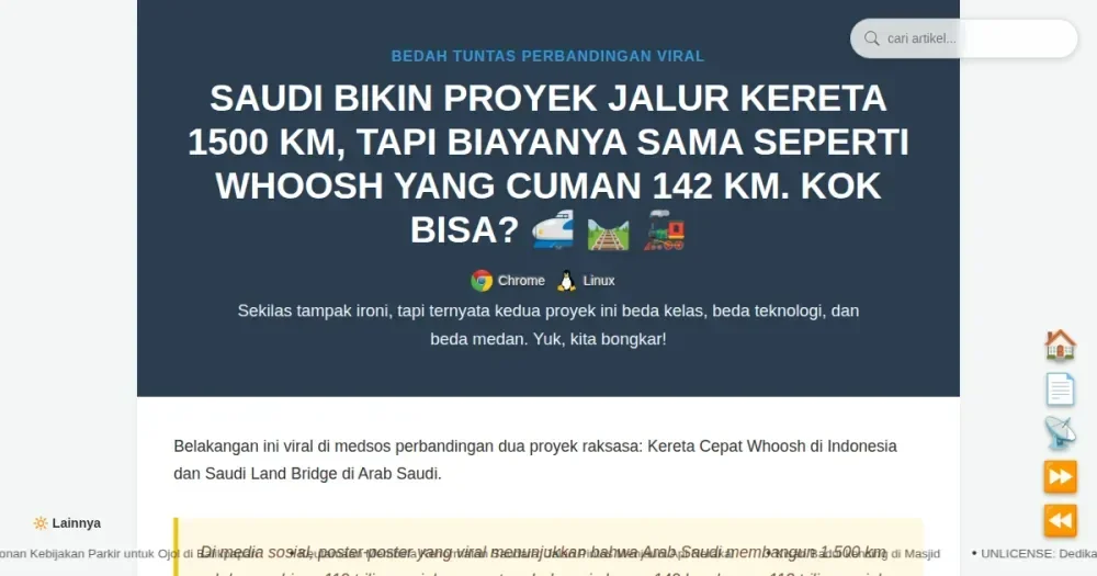 Perbandingan Whoosh vs Saudi Rail: Bedah Biaya Proyek