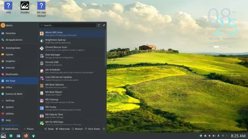 MX Linux desktop