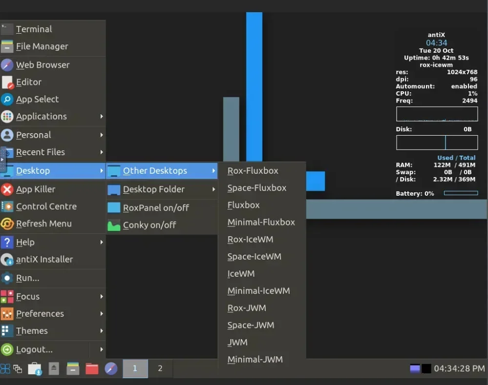 AntiX desktop